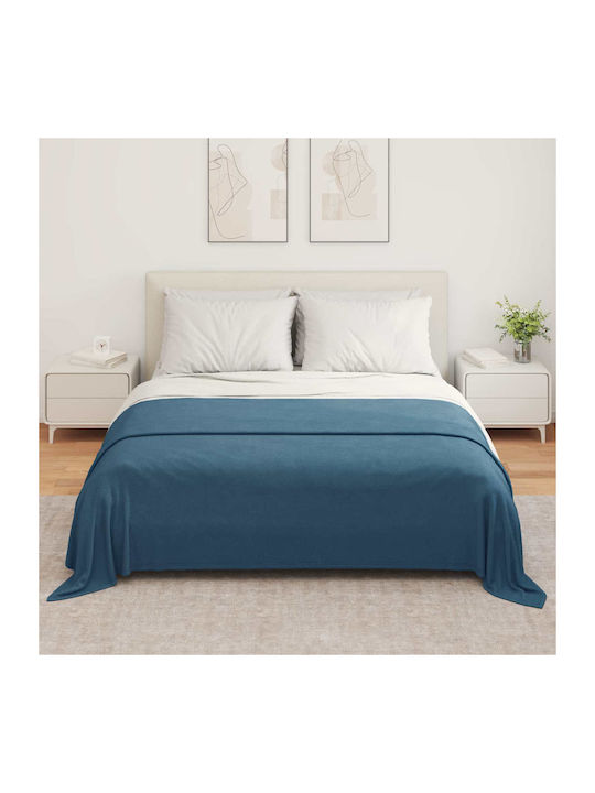 vidaXL Decken & Couchdecken Sesselüberwurf Fleece 280x210cm Dunkelblau