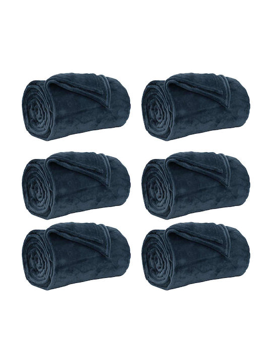 vidaXL Фотьойл Throw Полар 130x150см Тъмносин