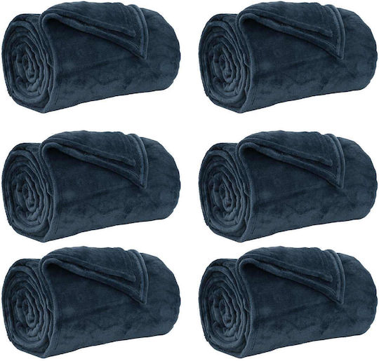 vidaXL Ριχτάρι Πολυθρόνας Fleece 130x150εκ. Σκούρο Μπλε