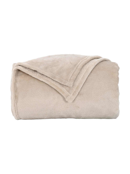 vidaXL Ριχτάρι Διθέσιου Καναπέ Fleece 220x240εκ. Μπεζ 42016791