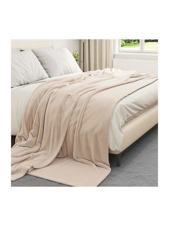 vidaXL Ριχτάρι Διθέσιου Καναπέ Fleece 220x240εκ. Μπεζ 42016791