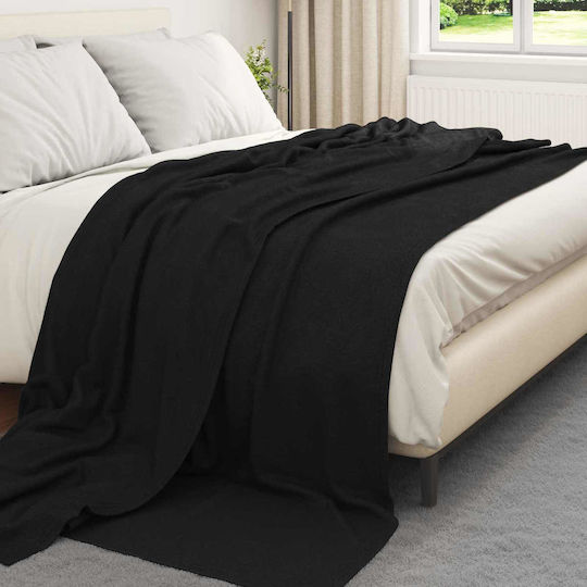 vidaXL Cuvertură Pentru Canapea De Fotoliu Polar Fleece 240x220cm Neagră