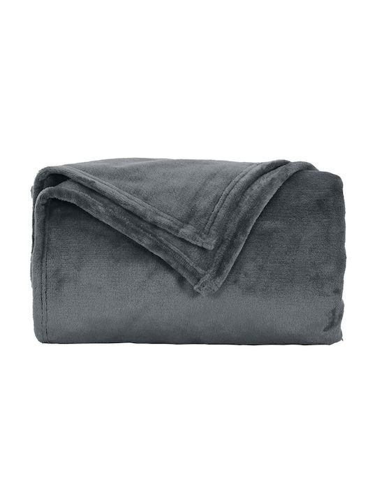 vidaXL Ριχτάρι Τριθέσιου Καναπέ Fleece 240x270εκ. Σκούρο Γκρι