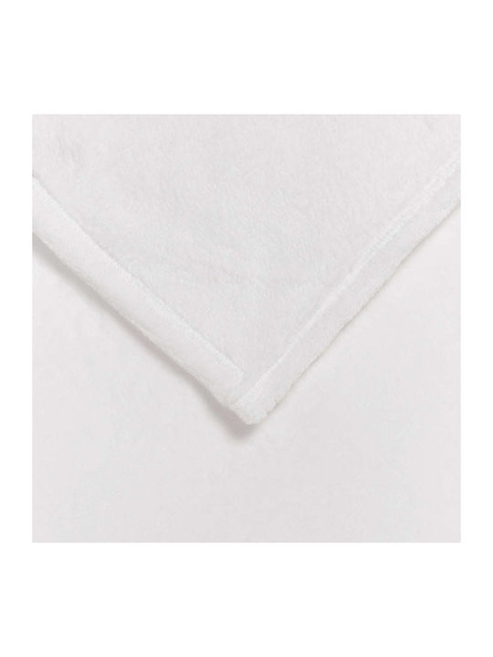 vidaXL Ριχτάρι Τριθέσιου Καναπέ Fleece 240x270εκ. Λευκό