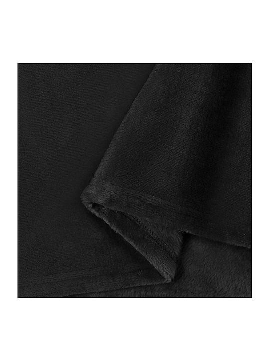 vidaXL Ριχτάρι Τριθέσιου Καναπέ Fleece 240x270εκ. Μαύρο