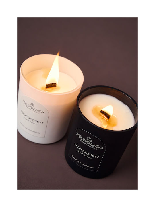 MeliMpampa Aromatic Soy Candle in Jar with Woodforest Scent 150g