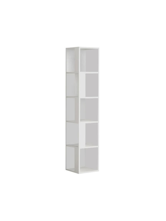 Corner Bookcase Piano White 31.4x31.4x158.9cm