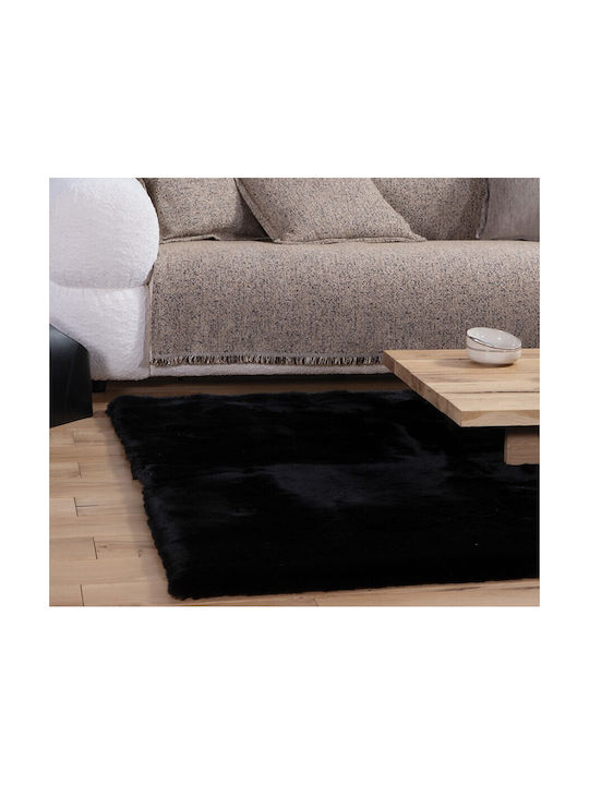 Nef-Nef Homeware Estelle Χαλί Ορθογώνιο Shaggy Black 150x200cm