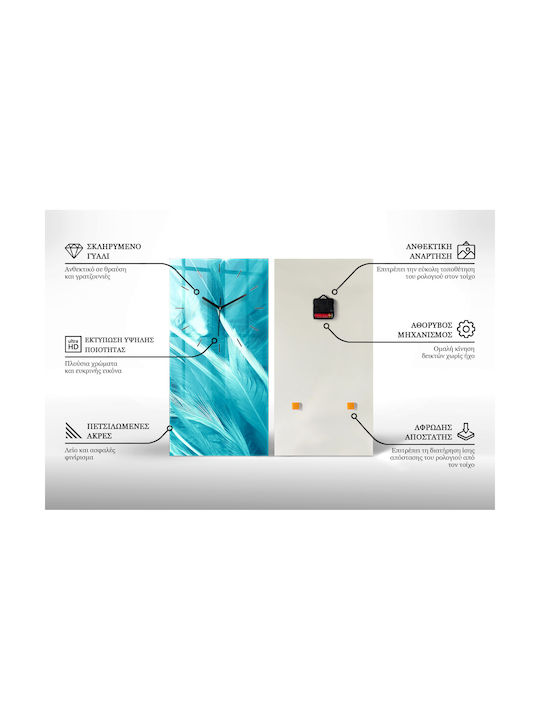 Tulup Silent Ceas de Perete Galben 30x60cm