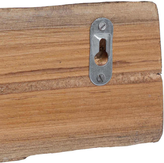 vidaXL Wooden Wall Hanger 4 Hooks Brown 50x12x8cm 4 Pieces