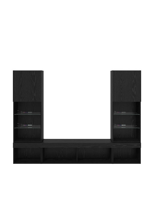Wohnzimmer TV-Einheit Black Beech mit Beleuchtung L40.5xB30xH102cm