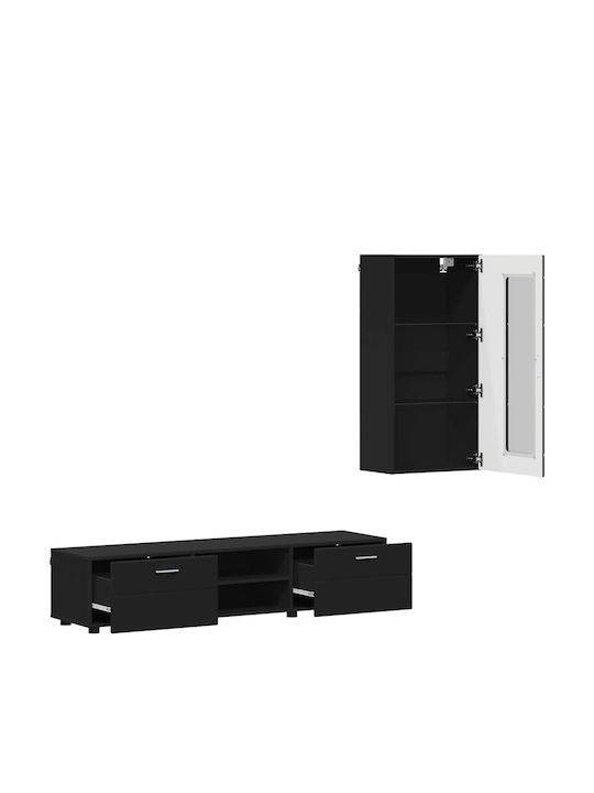 Bibliotecă Living Neagră L150xL39xÎ30cm