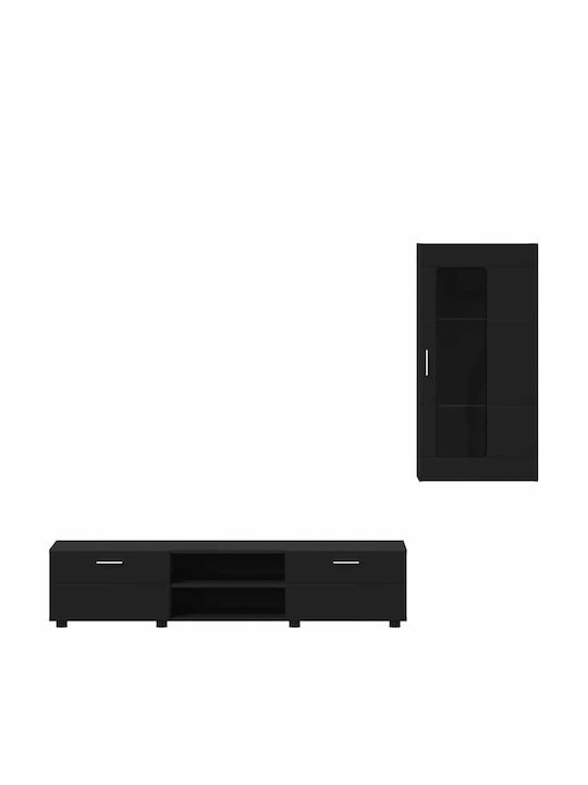 Bibliotecă Living Neagră L150xL39xÎ30cm