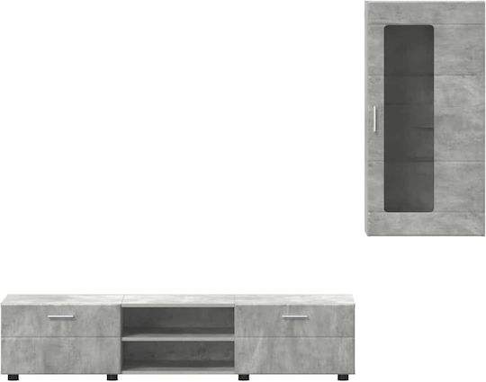 Living Room TV Unit Gray M150xW39xH30cm