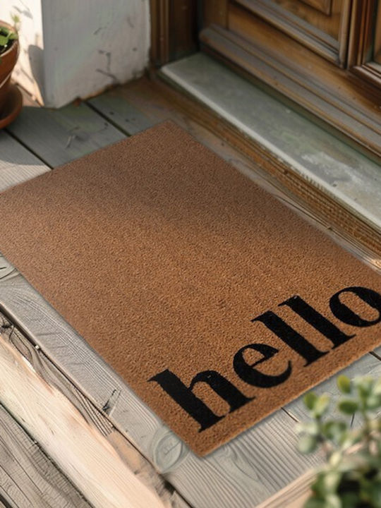 Coconut Fiber Entrance Doormat Hello 45x75 Natural Nef-nef Homeware 45x75 45x75cm