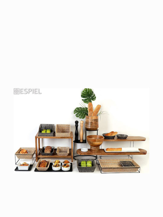 Espiel Set of Decorative Baskets Rattan Beige 15.5x15.5x16cm 3pcs