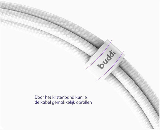 Buddi Flex USB 2.0 Cable USB-C male - USB-C 60W White 0.3m