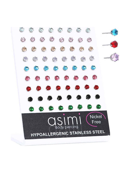 Asimi Body Piercing Earrings made of Steel with Stones