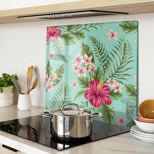 Robustes Dekoratives Glas-Schneidebrett Küchen Hawaii Blumen 60x52 cm