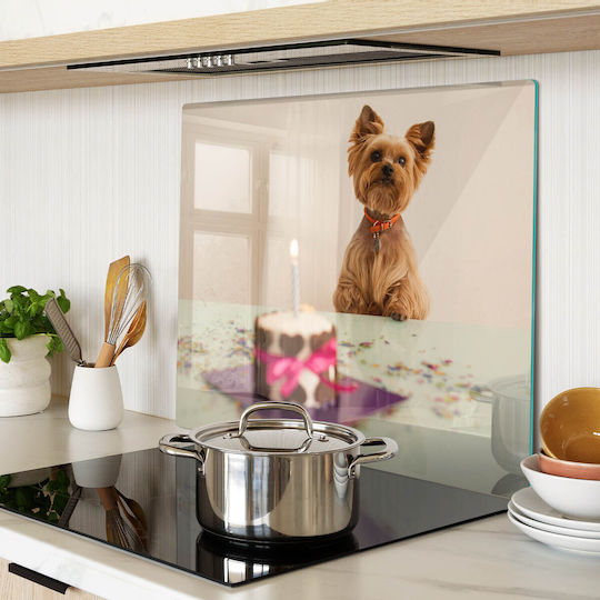 Glas Schneidebrett Für Küche Hochfest Gehärtetes Glas Hund Pizza 60x52 cm