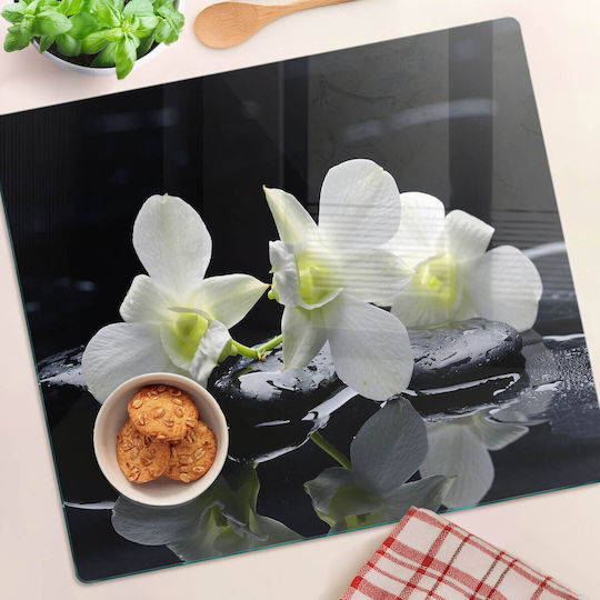 Multipurpose Glass Kitchen Board Tempered Glass Orchid 60x52 Cm