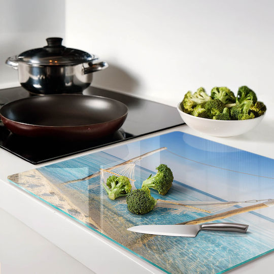 Placă De Tăiat Din Sticlă Pentru Servire Balansoar Lângă Mare 60x52 Cm