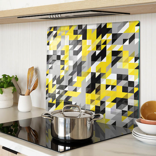 Glass Multipurpose Kitchen Surface Geometric Shapes 60x52 Cm
