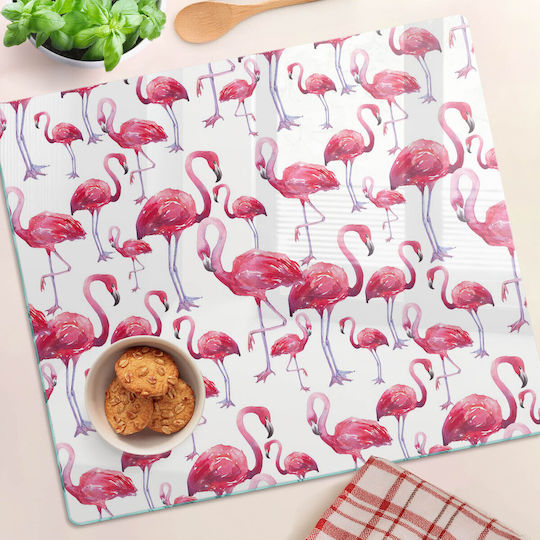 Glass Kitchen Counter Protection Board Tempered Glass Flamingo 60x52 Cm