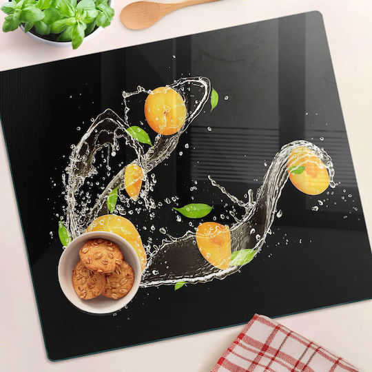 Robustes Dekoratives Glas-Schneidebrett Küchen Aprikose Wasser 60x52 cm