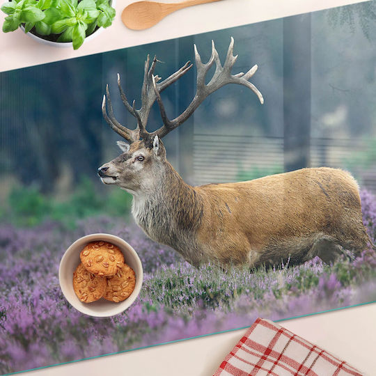 Glas Schneidebretter Design Druck Elch In Lavendel 80x52 cm