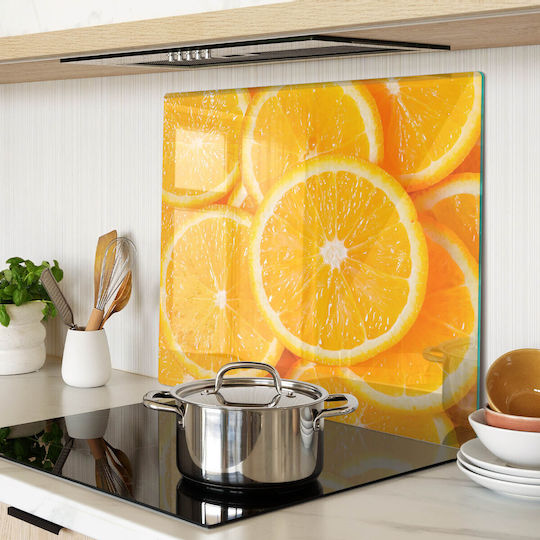 Protective Glass Kitchen Board Tempered Glass Orange Slices 60x52 Cm