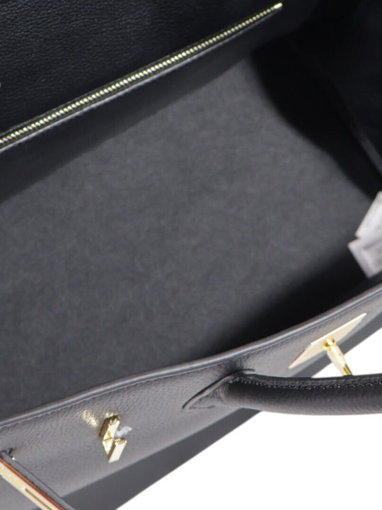 Leder Damentasche Handtasche Schwarz
