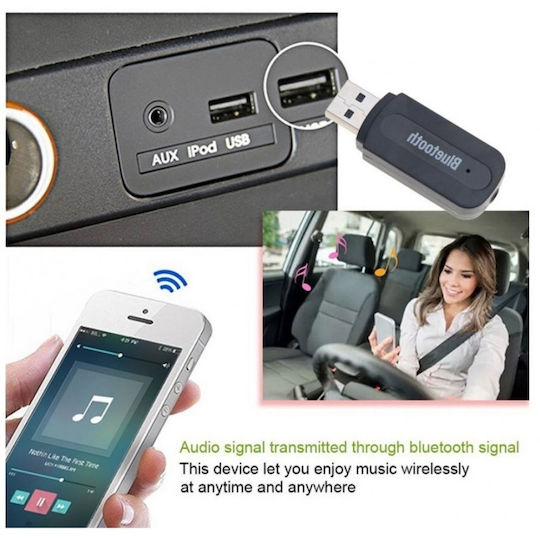 Adaptor Receptor Audio Usb Bluetooth A2dp Jack Aux De 3,5 Mm Transmițător Negru