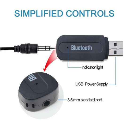 Adaptor Receptor Audio Usb Bluetooth A2dp Jack Aux De 3,5 Mm Transmițător Negru