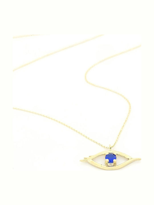 Anagnostakis Halskette Auge aus Gold 9 K mit Zirkon