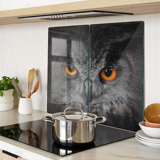 Glass Chopping Board Owl Print Devilish Eyes 2x30x52 Cm