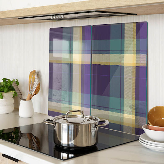 Dekorative Schutzglas Schneidebrett für Küchenarbeitsplatte Mit Netzstruktur 2x30x52 cm