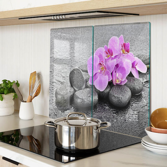 Countertop Protection Plate Kitchen Tempered Glass Stones Orchid 2x30x52 Cm