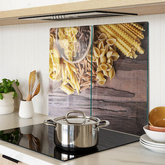 Durable Decorative Glass Kitchen Board Pasta Mix 2x30x52 Cm
