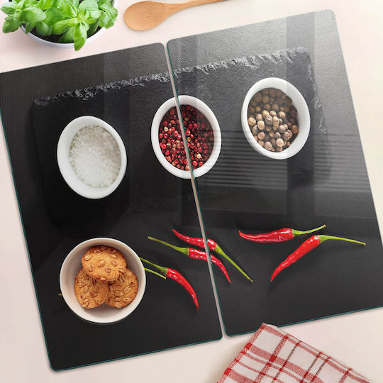 Countertop Protection Plate Kitchen Tempered Glass Spices Chili 2x30x52 Cm