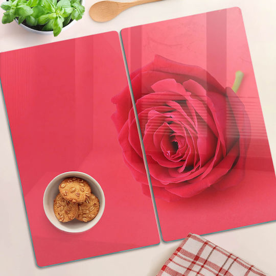 Glas Schneidefläche Für Den Alltag Rote Rosen 2x30x52 cm