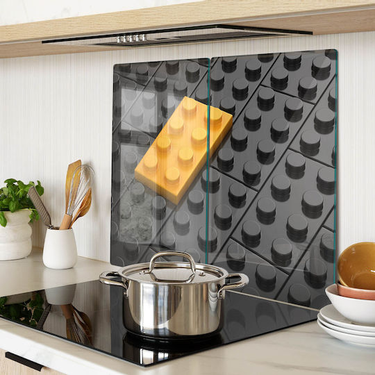 Glass Kitchen Cutting Board Safety Tempered Glass Lego Blocks 2x30x52 Cm