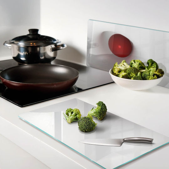 Glass Kitchen Cutting Board Tempered Glass Abstract Sphere Design 2x30x52 Cm
