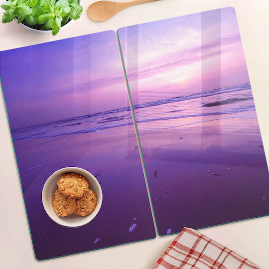Elegant Glass Kitchen Chopping Board Sunset Over The Sea 2x30x52 Cm