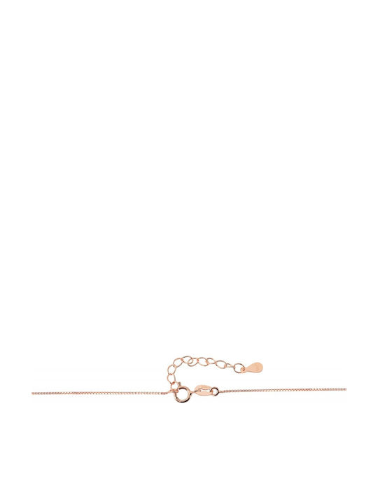 Akzent Necklace with design Heart from Pink Gold Plated Silver with Zircon