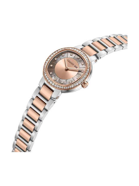 Cerruti Crystals Two Tone Ceas de Damă cu Auriu Brățară Metalică
