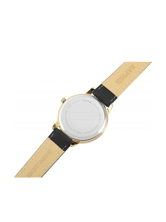 Raptor Damen Uhr mit Schwarz Lederarmband