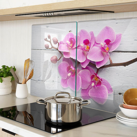 Glass Kitchen Cutting Board Safety Tempered Glass Orchid Wood 2x40x52 Cm