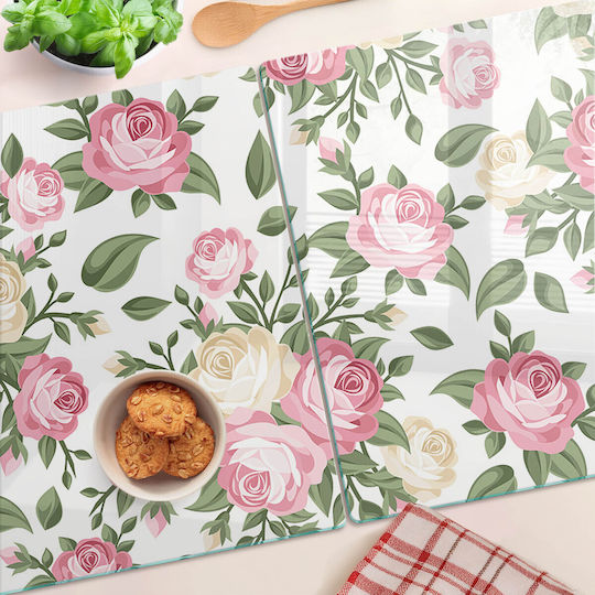 Tăviță De Bucătărie Din Sticlă Design Decorativ Sticlă Securizată Roți 2x40x52 Cm