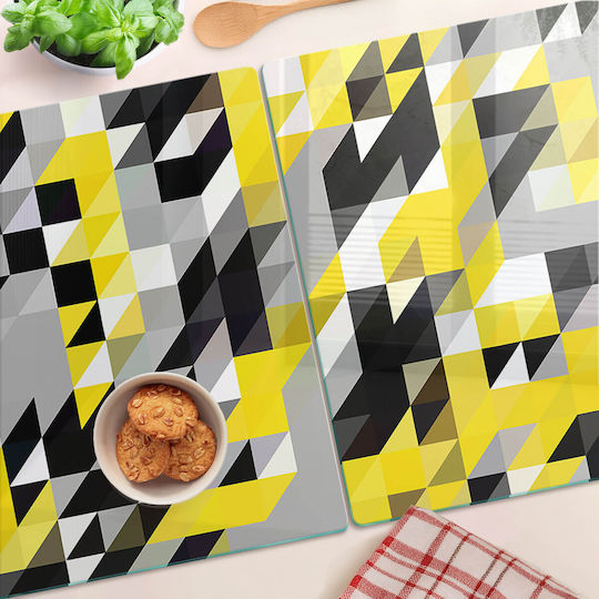 Suprafață De Tăiere Din Sticlă Multifuncțională Forme Geometrice 2x40x52 Cm